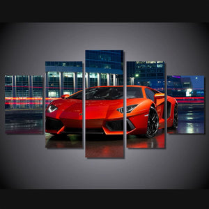 Framed 5 Panels - Lamborghini