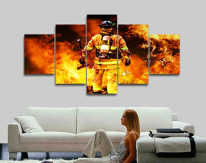 Framed 5 Panels - Firemen
