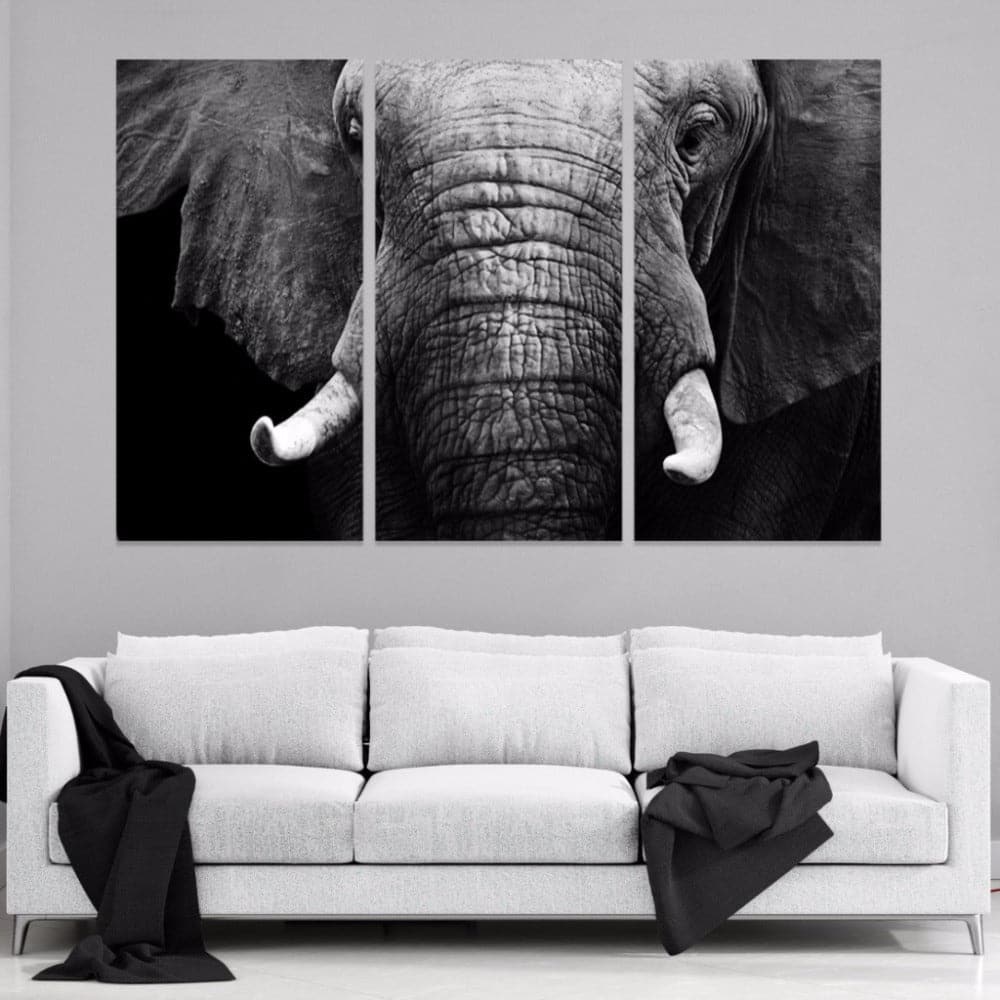 Framed 3 Panels  - Elephant