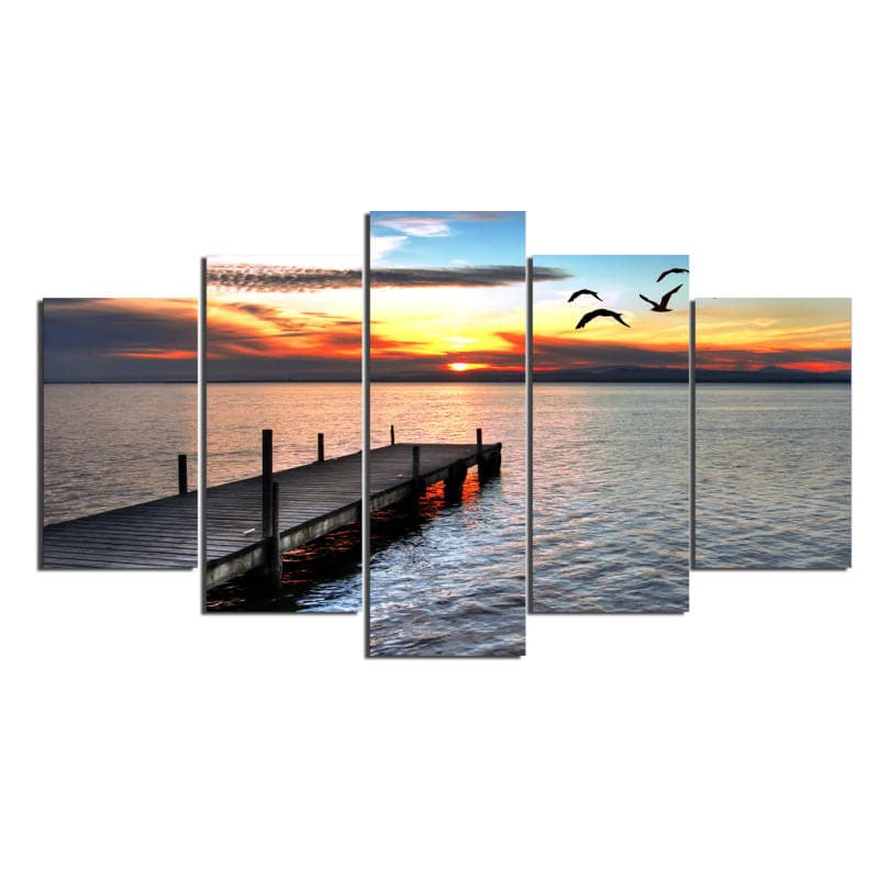 Framed 5 Panels - Seascape