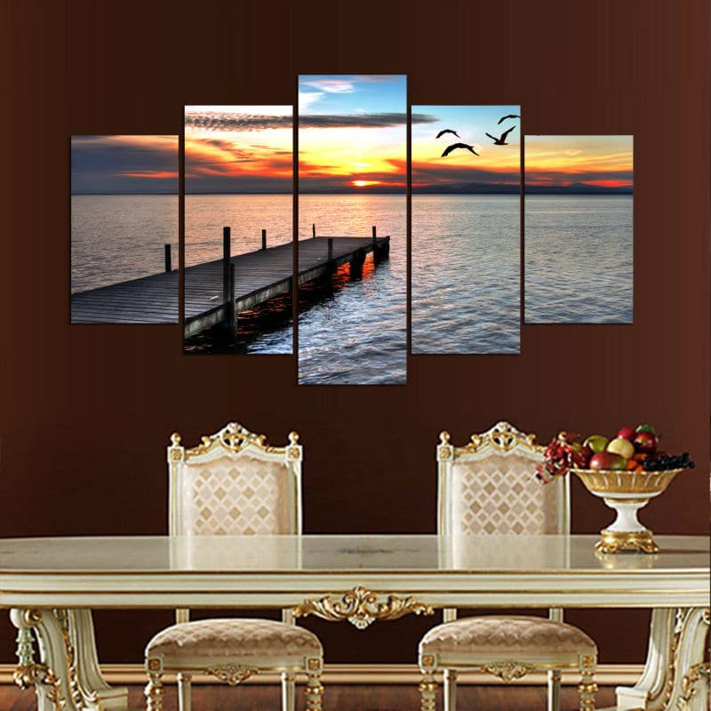 Framed 5 Panels - Seascape