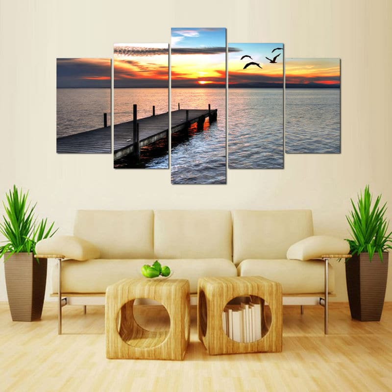 Framed 5 Panels - Seascape