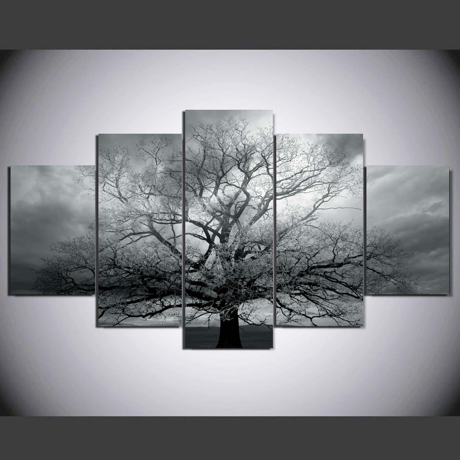 Framed 5 Panels - Tree