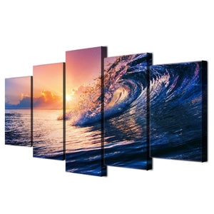 Framed 5 Panels - Wave