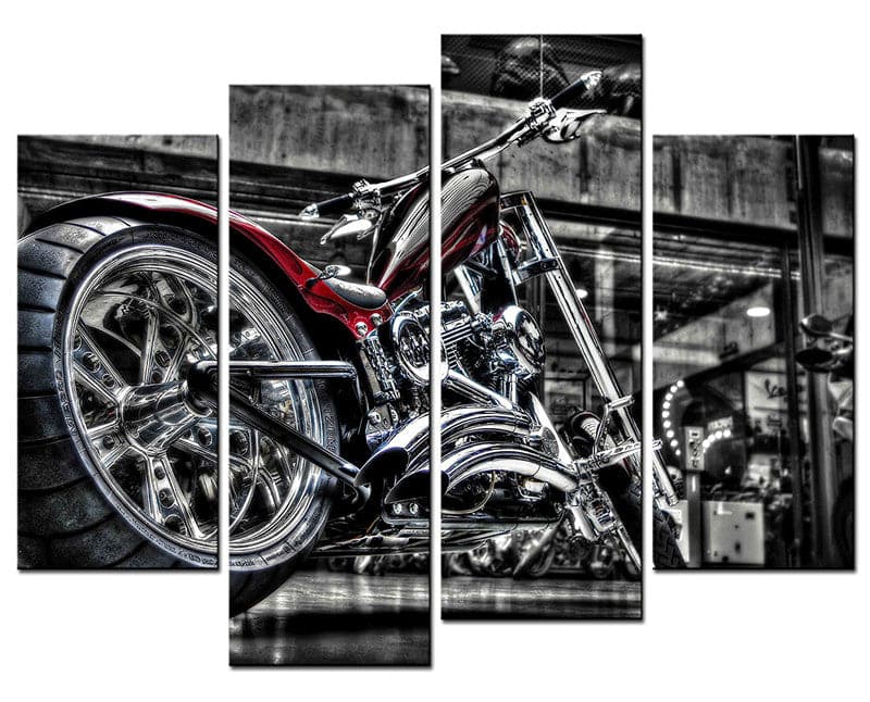 Framed 4 Panels - Harley Davidson
