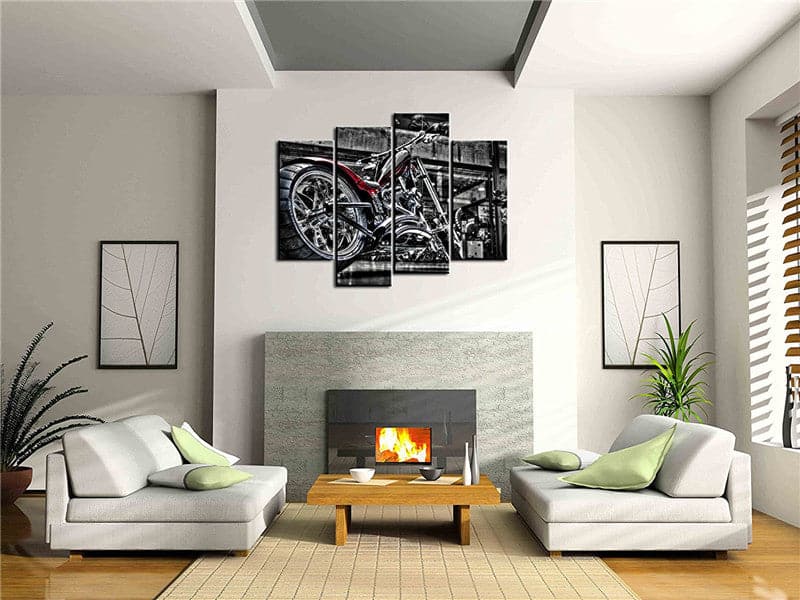 Framed 4 Panels - Harley Davidson