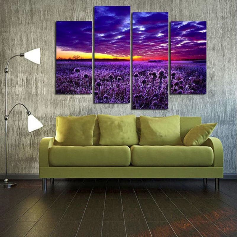 Pine Stretched  Framed 4 Panels - Landscape