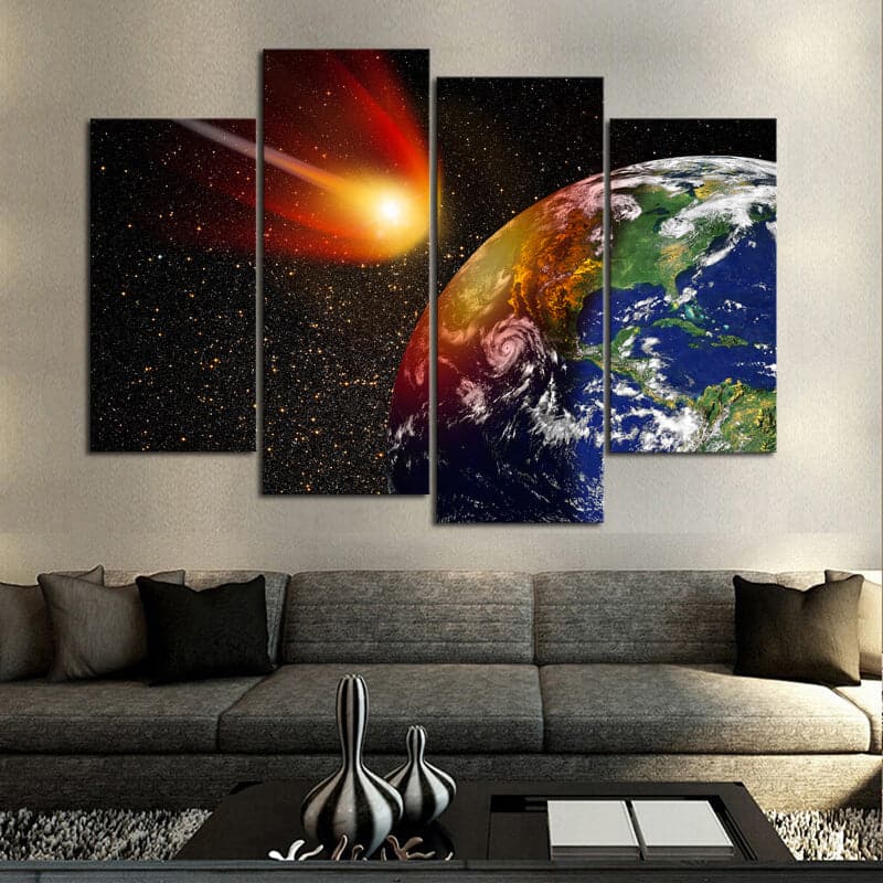 Framed 4 Panels - Meteor