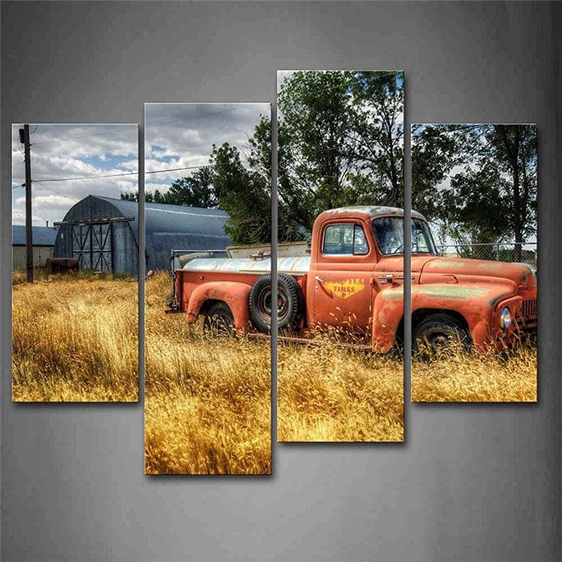 Framed 4 Panels - Rustic Truck