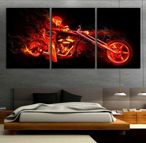 Framed 3 Panels - Motorbike