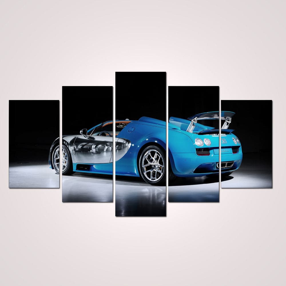 Pine Stretched  Framed 5 Panels - Bugatti