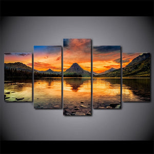 Framed 5 Panels - Landscape
