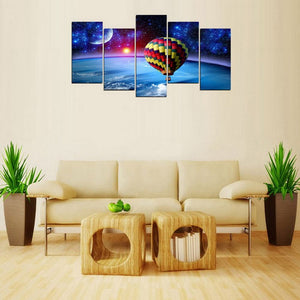 Framed 5 Panels - Hot Air Balloon