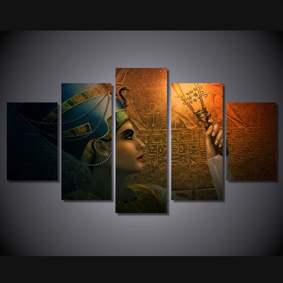 Framed 5 Panels - Queen of Egypt