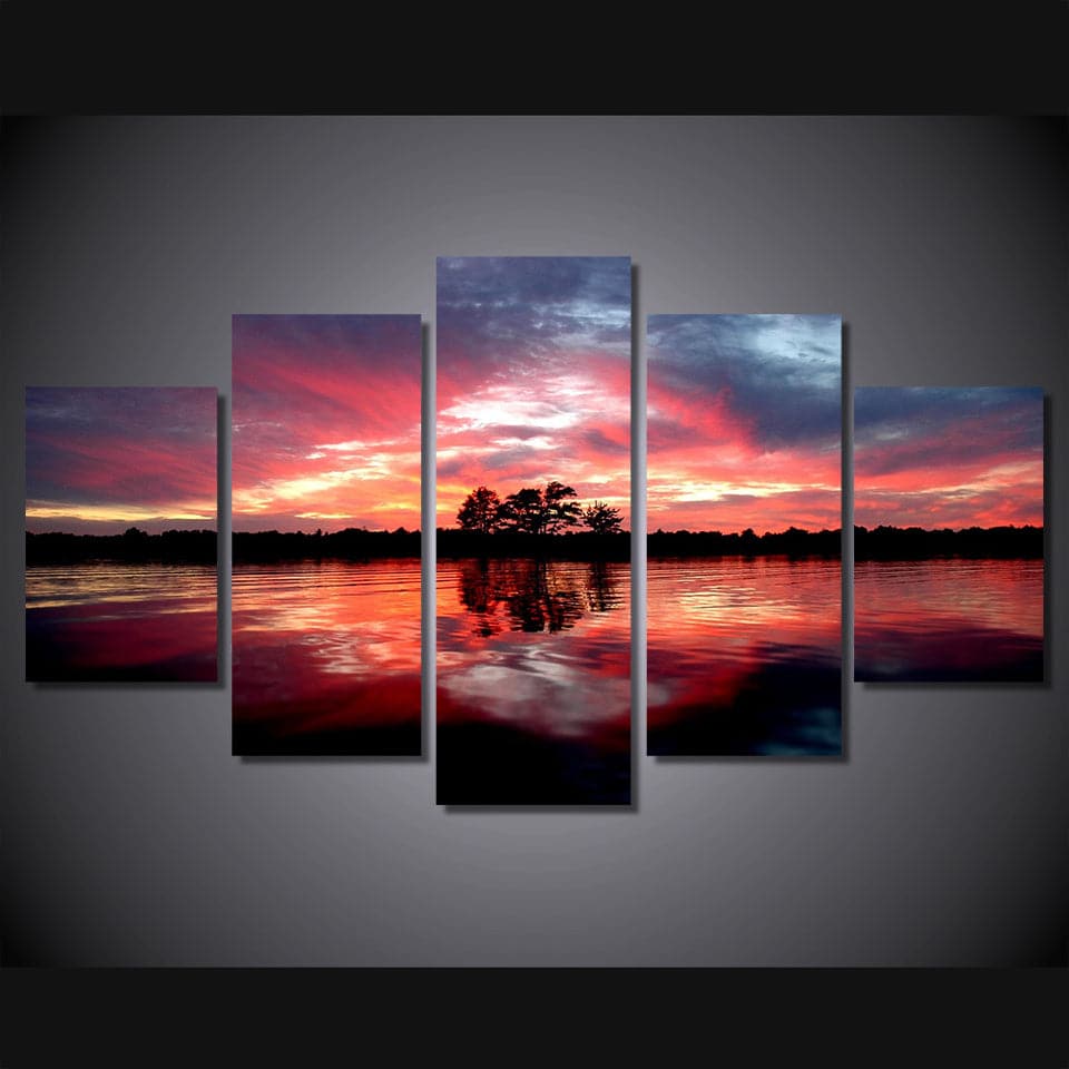 Pine Stretched  Framed 5 Panels - Landscape