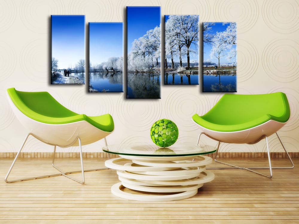 Pine Stretched  Framed 5 Panels - Landscape
