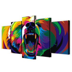 Framed 5 Panels - Bear