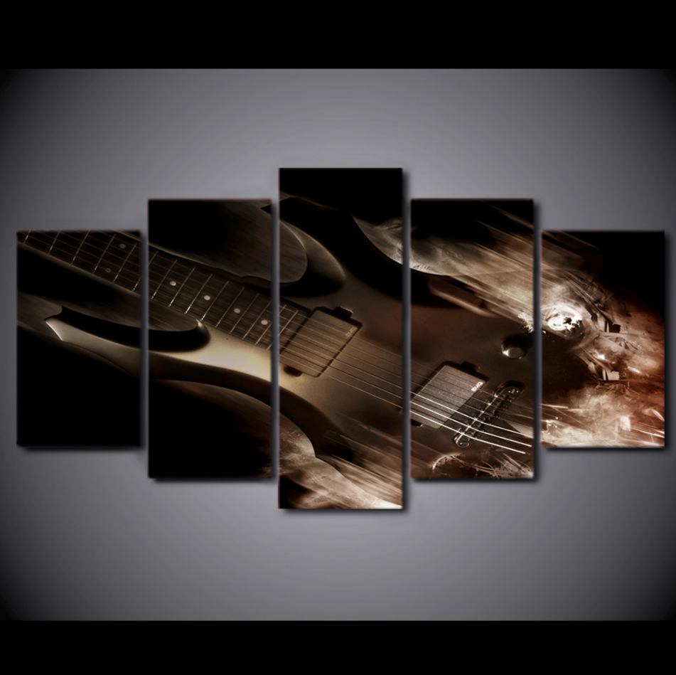 Pine Stretched  Framed 5 Panels - Guitar