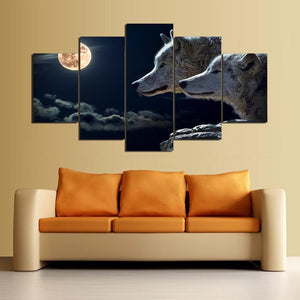 Framed 5 Panels - Wolfs