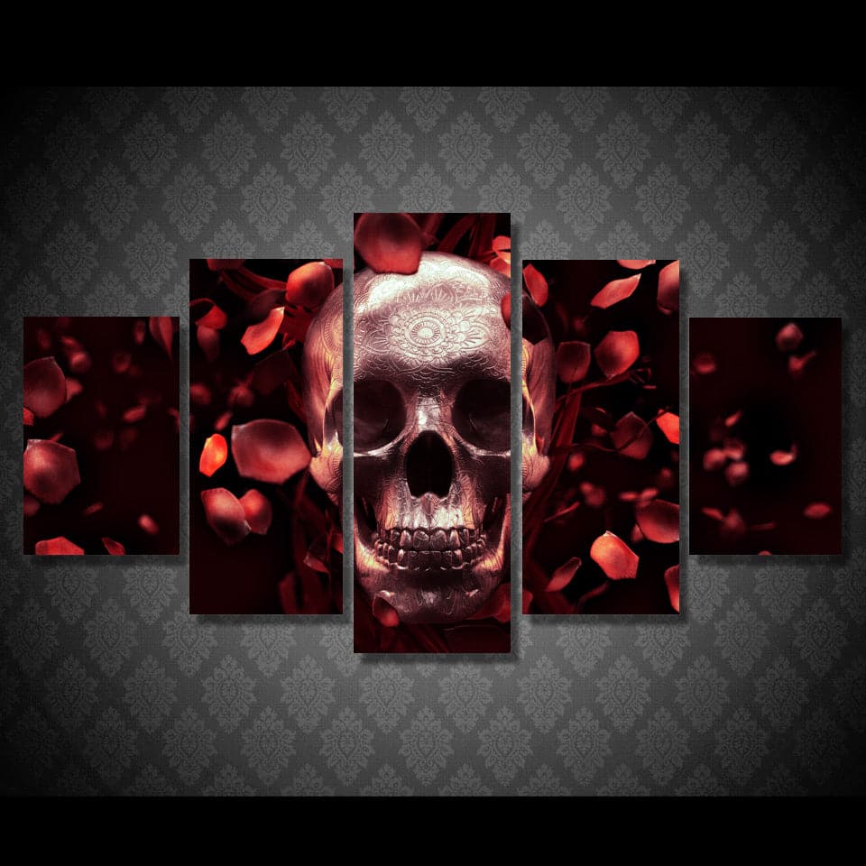 Framed 5 Panels - Skull