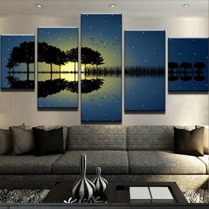 Framed 5 Panels - Abstract