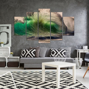 Framed 5 Panels - Wave