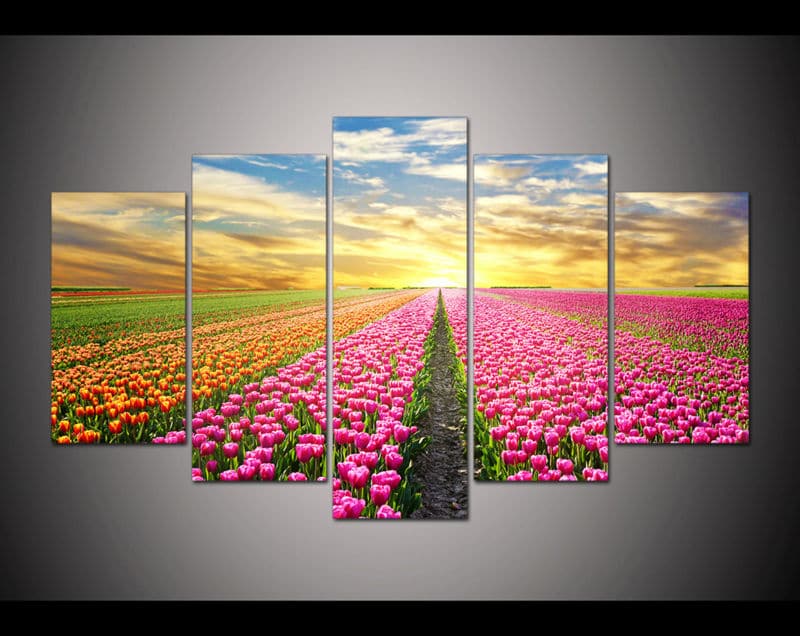 Pine Stretched  Framed 5 Panels - Landscape
