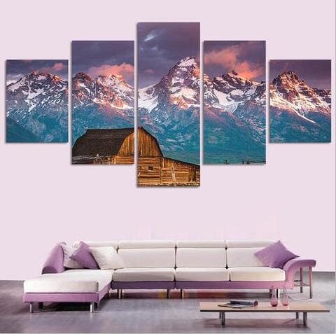Pine Stretched  Framed 5 Panels - Landscape