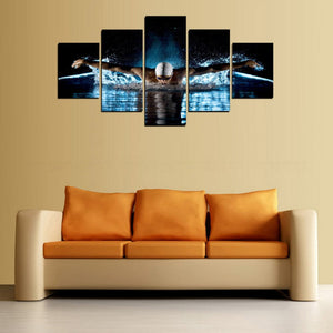 Framed 5 Panels - Swimming Competiton