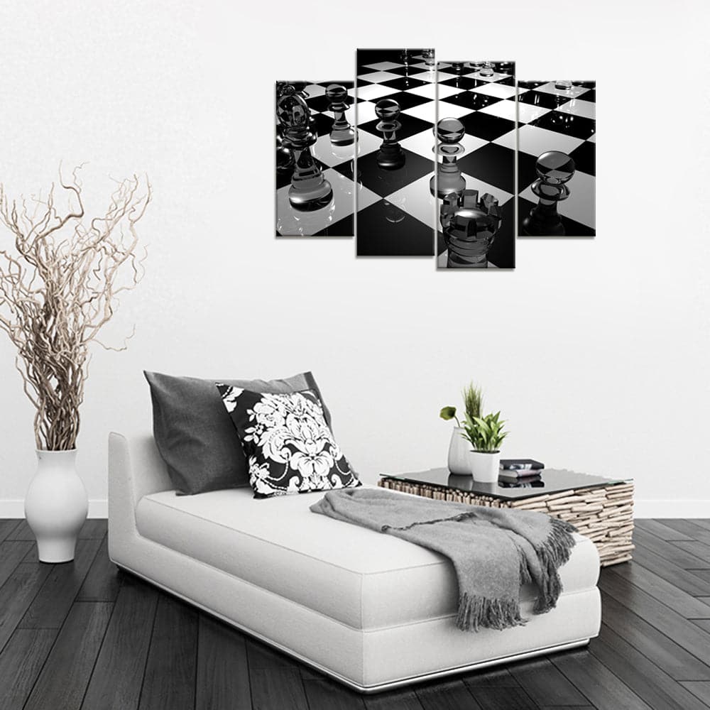 Framed 4 Panels - International Chess