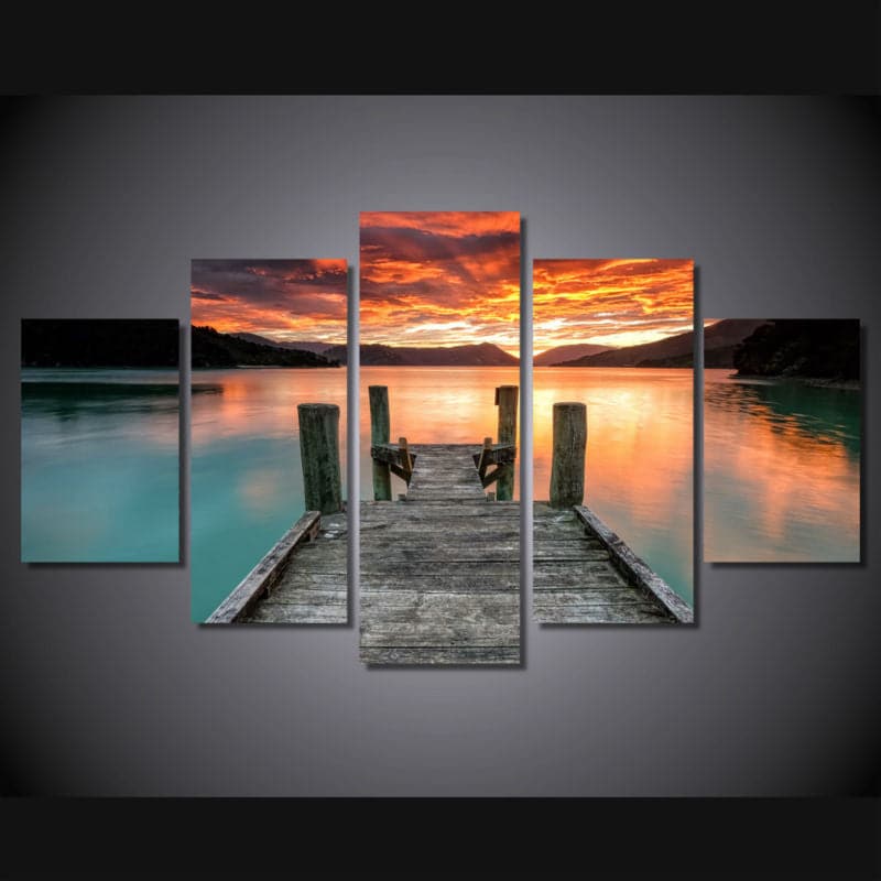 Framed 5 Panels - Seascape