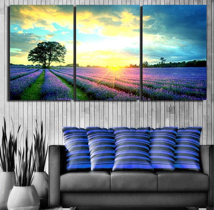 Pine Stretched  Framed 3 Panels - Tree
