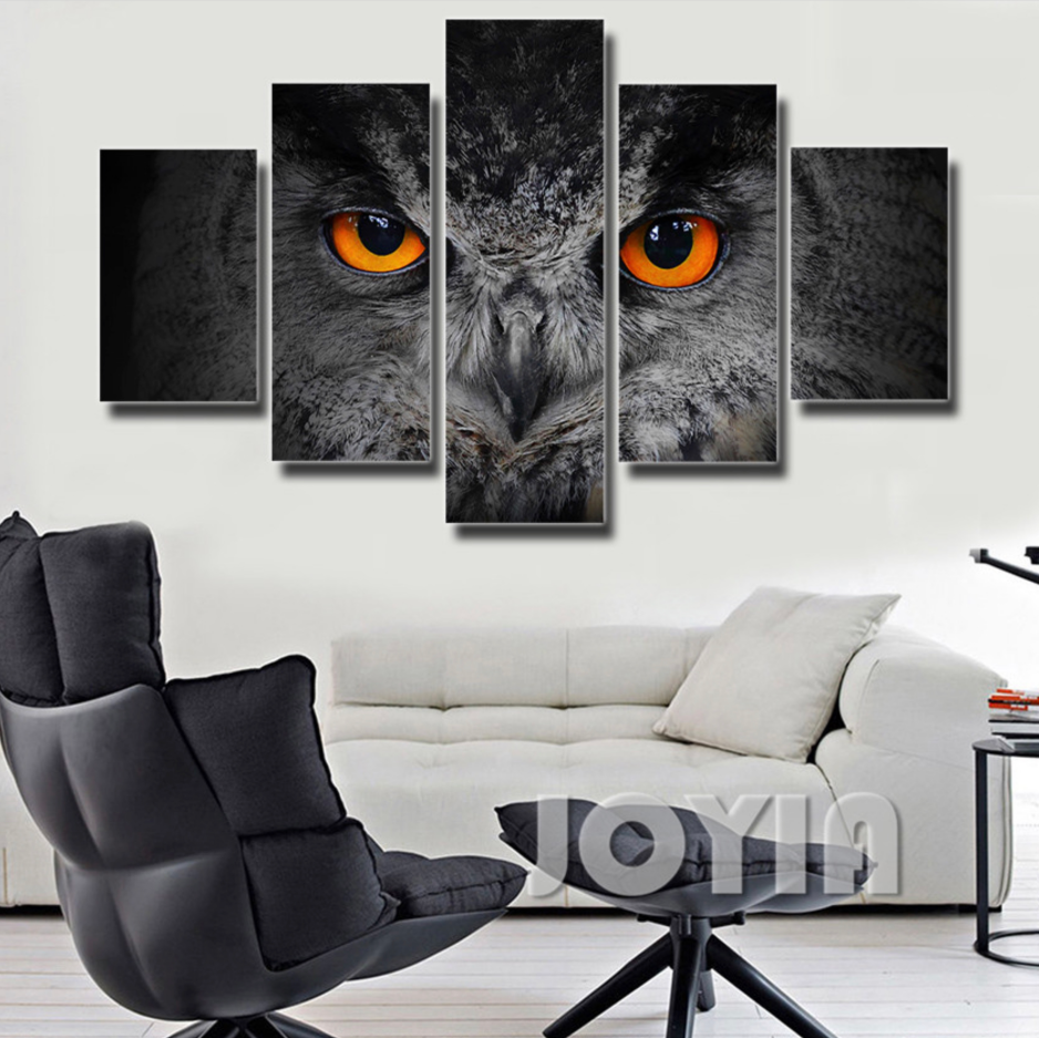 Framed 5 Panels - Owl