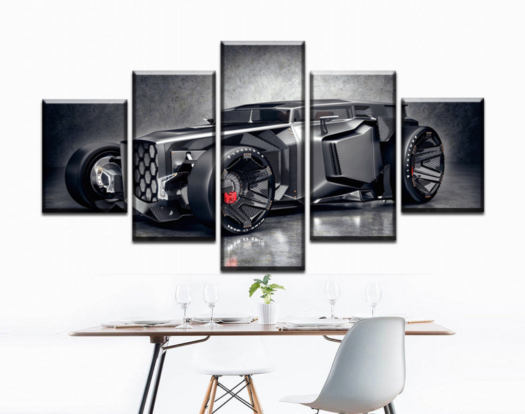 Pine Stretched  Framed 5 Panels - Concept Car