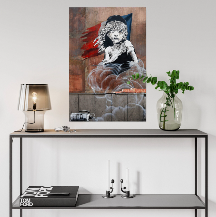 Framed 1 Panel - Banksy - Les miserables