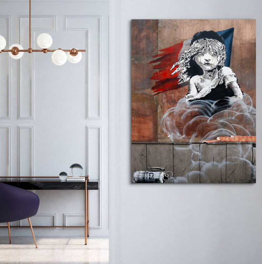 Framed 1 Panel - Banksy - Les miserables
