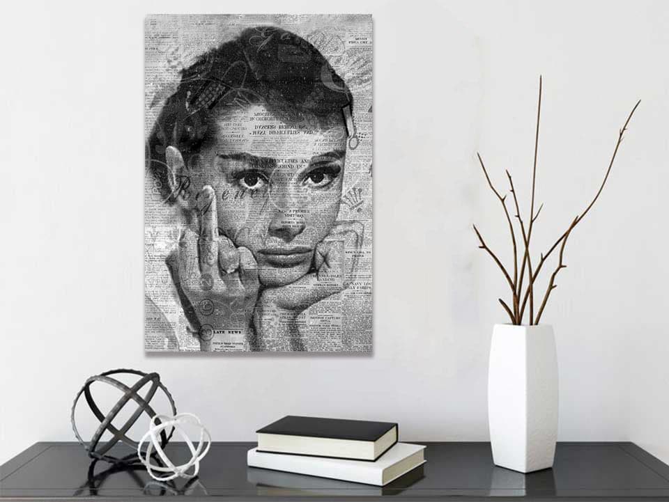 Framed 1 Panel - Audrey Hepburn