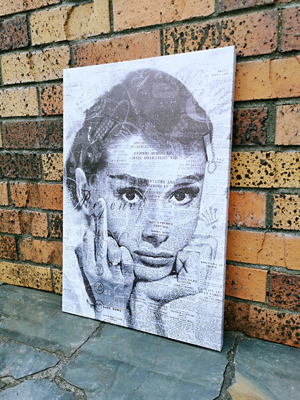 Pine Stretched  Framed 1 Panel - Finished Products - Audrey Hepburn