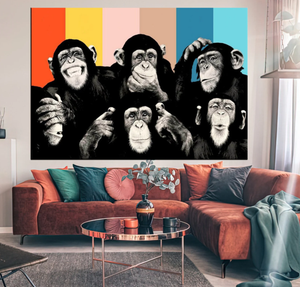 Framed 1 Panel - Happy Monkey