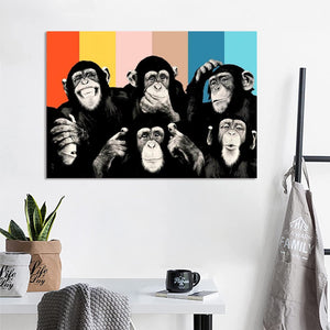 Framed 1 Panel - Happy Monkey