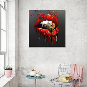 Framed 1 Panel - Lips Art