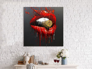 Framed 1 Panel - Lips Art