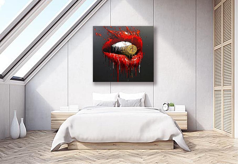 Framed 1 Panel - Lips Art