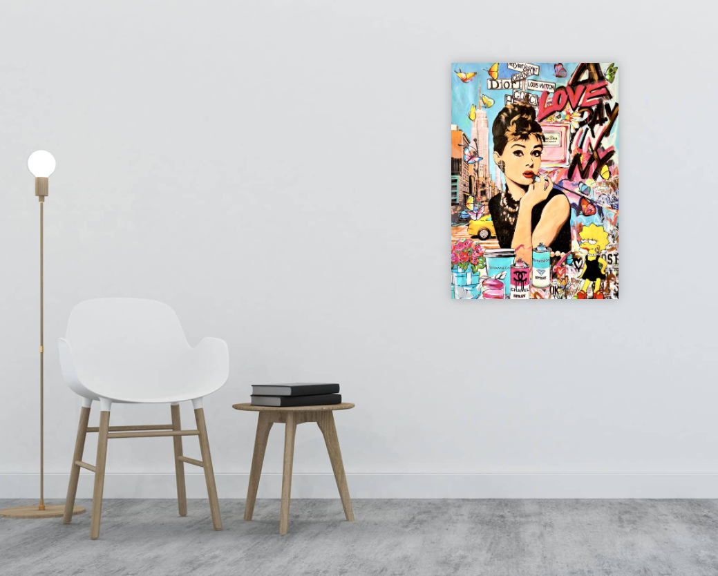 Framed 1 Panel - Pop Art - Audrey Hepburn