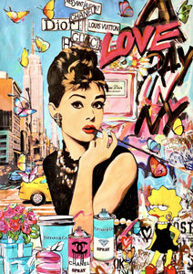 Framed 1 Panel - Pop Art - Audrey Hepburn