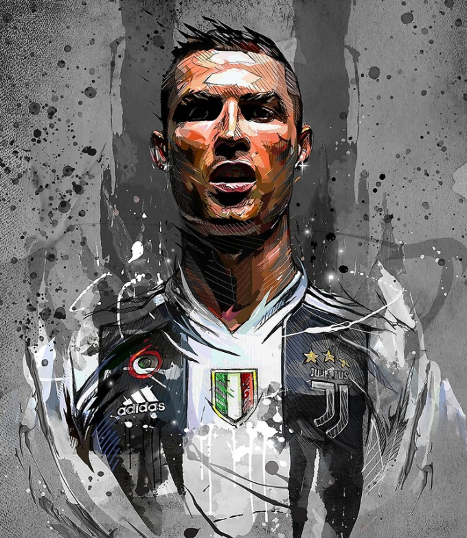 Pine Stretched  Framed 1 Panel - Cristiano Ronaldo