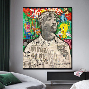 Framed 1 Panel - Pop Art - Tupac