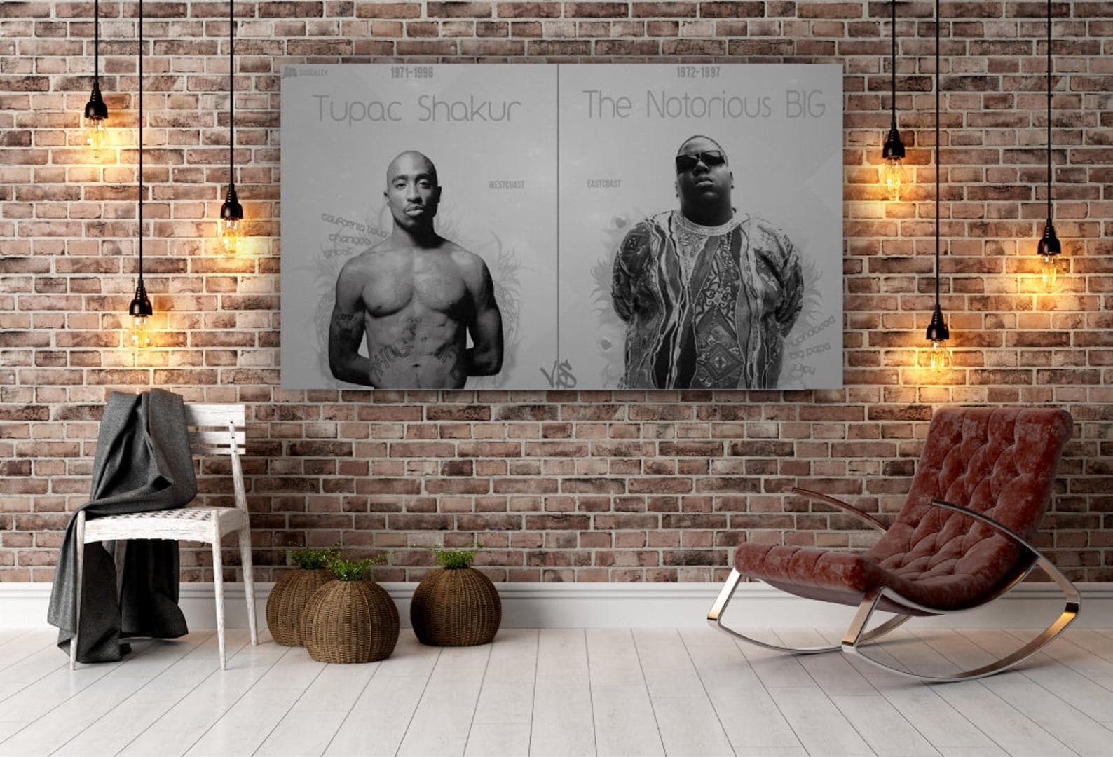 Framed 1 Panel - Tupac & B.I.G.