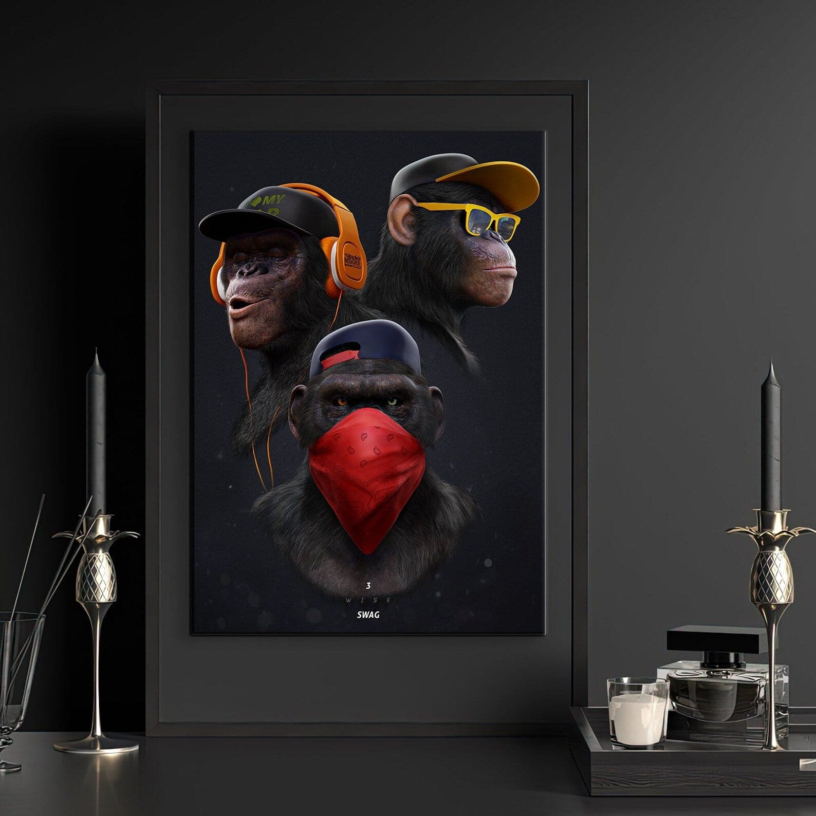Framed 1 Panel - Swag Monkey