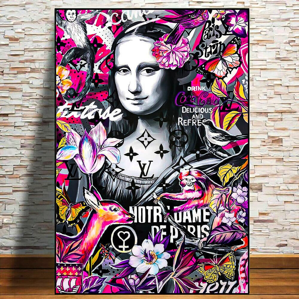 Pine Stretched  Framed 1 Panel - Mona Lisa